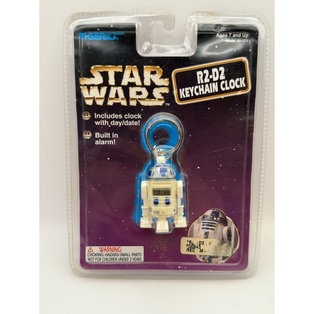 Vintage 1997 Star Wars R2-D2 Keychain Clock Tiger Electronics 88-021 New Sealed